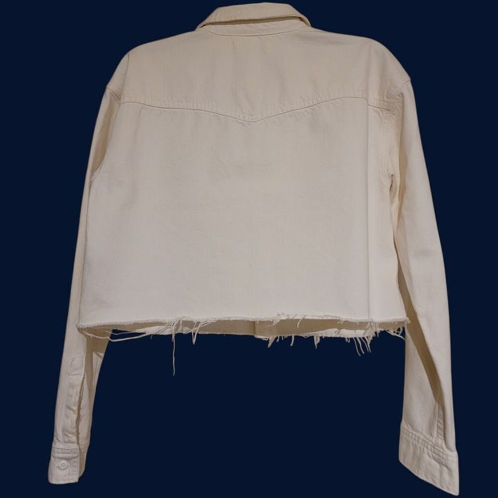 GRLFRND Cut Off Jean Jacket Christy Ivory Oversized, Women's XS - Picture 2 of 4